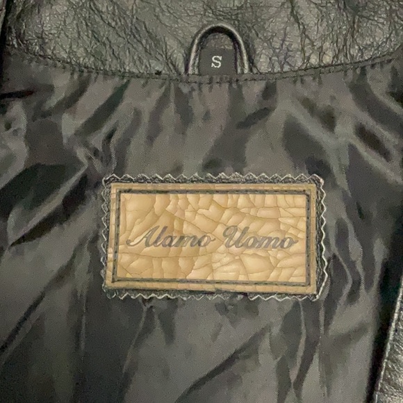 ALAMO UOMO men’s black leather vest size S - Picture 3 of 5